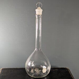 Class A Kimax USA 500ml borosilicate Volumetric flask, flat bottom glass stopper